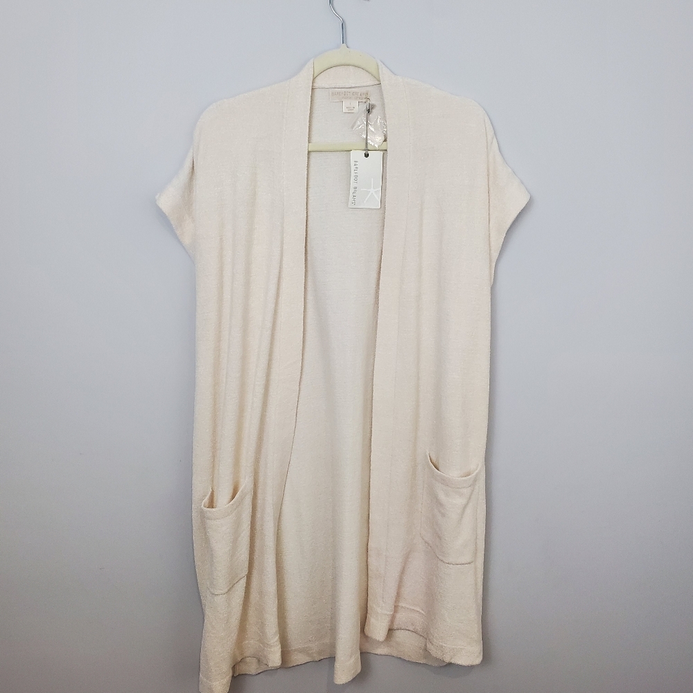 Barefoot Dreams Womens CozyChic Ultra Lite Sleeveless Long Cardigan Sz L NWT - Picture 2 of 16